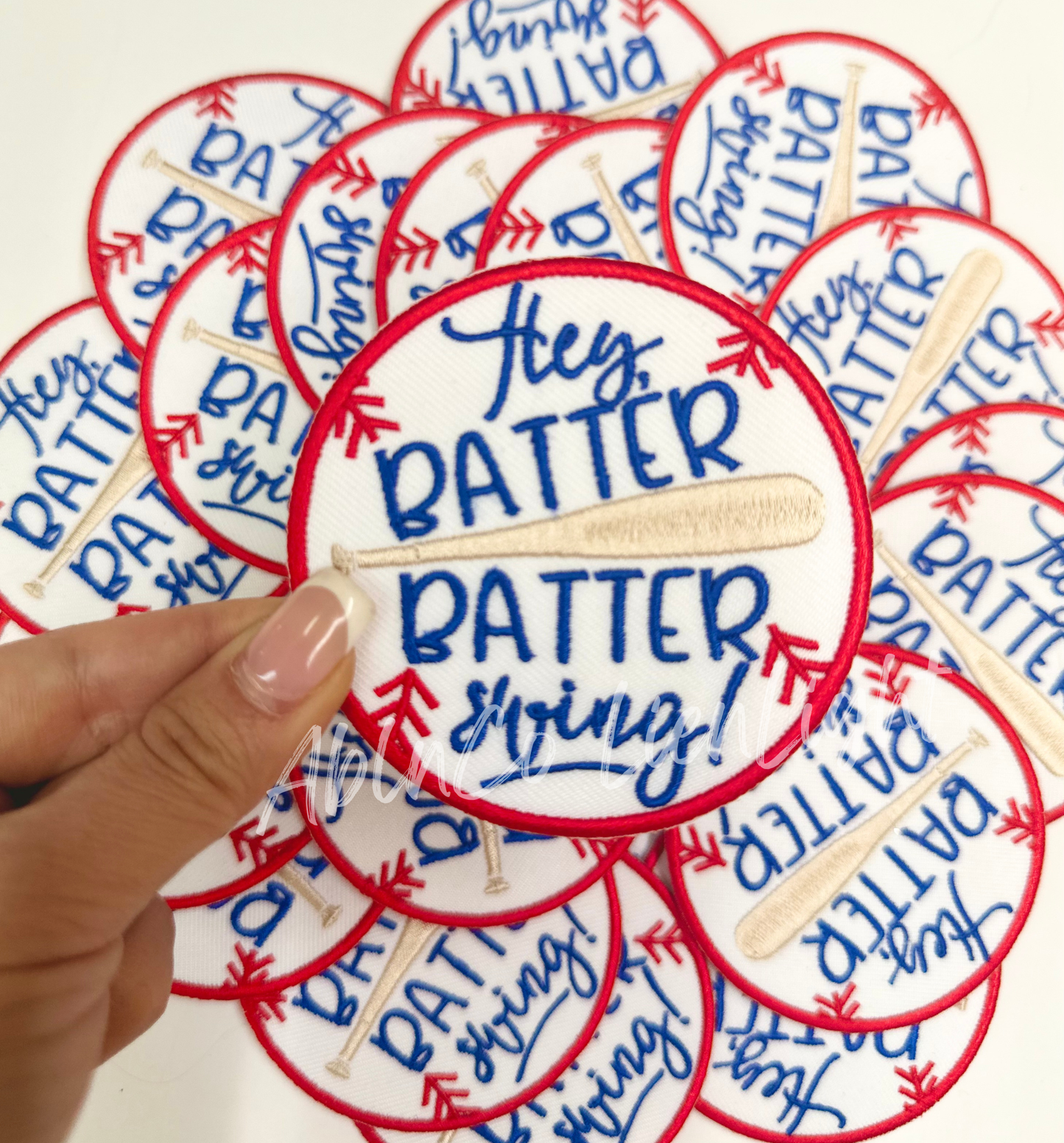 Hey batter batter swing baseball hat patch