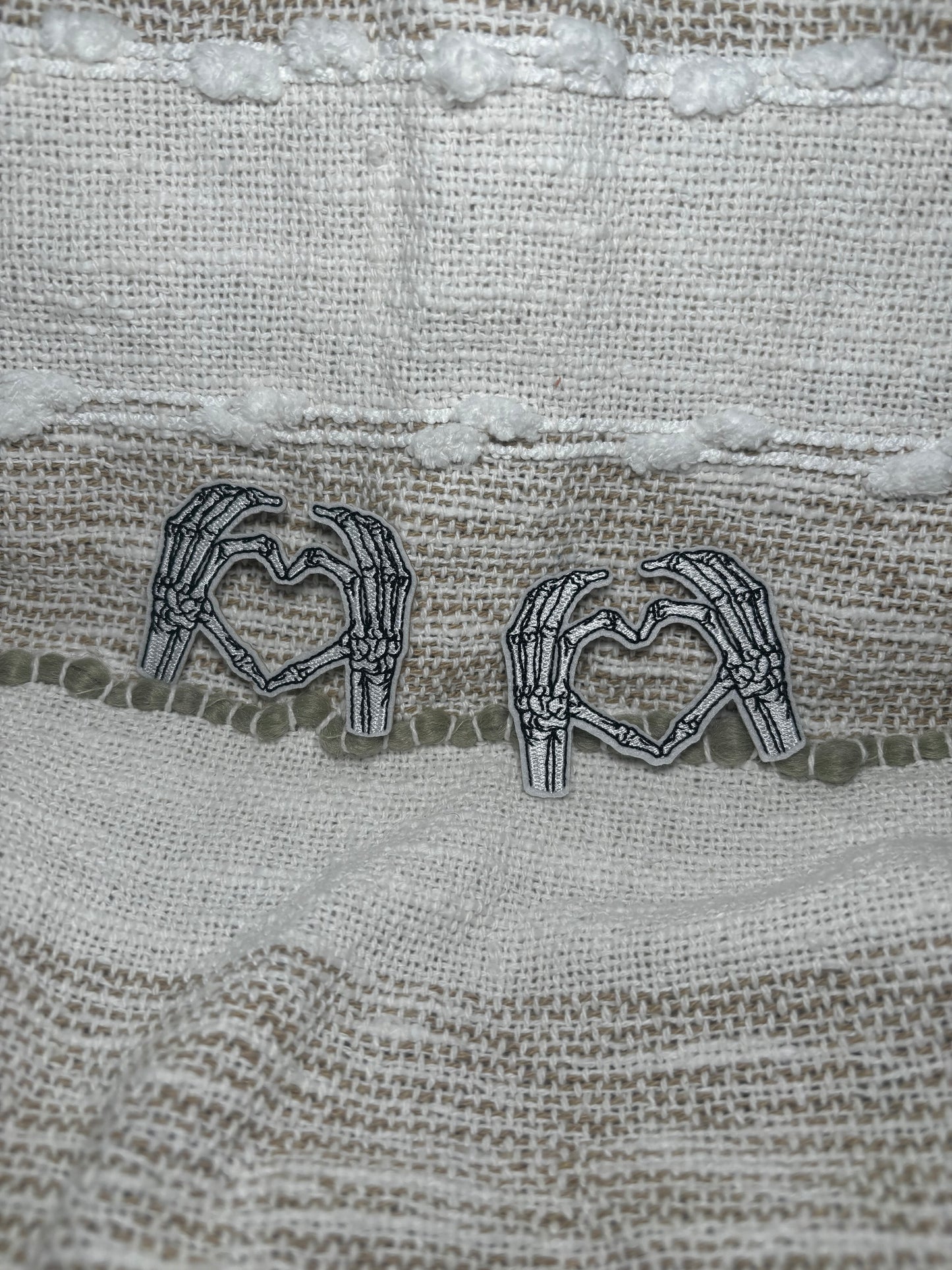 Skeleton Heart Hands Patch