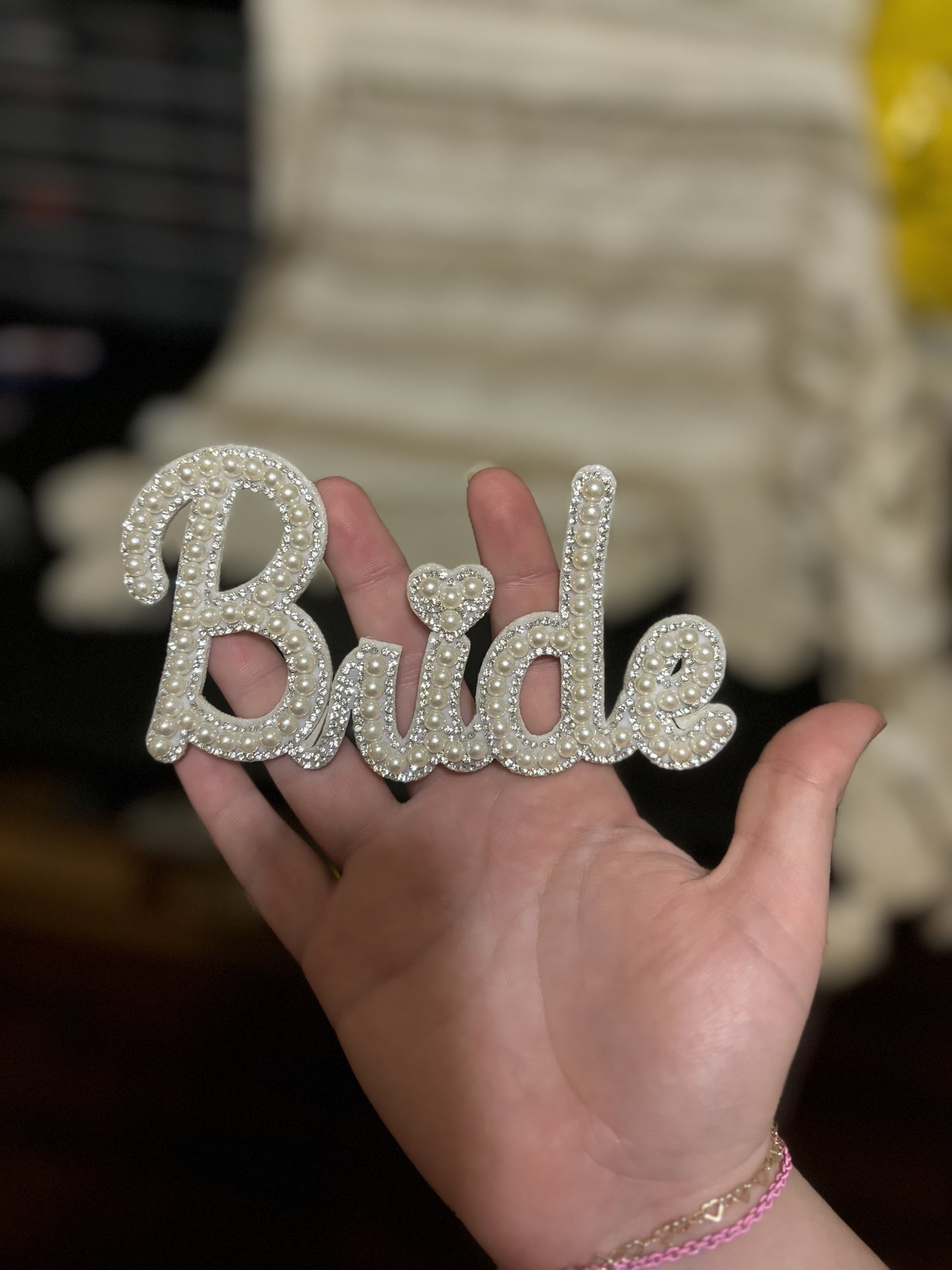 Pearl Rhinestone Bride Patch