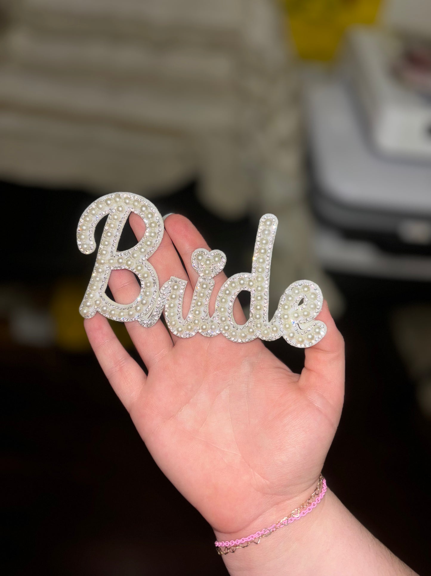 Pearl Rhinestone Bride Patch