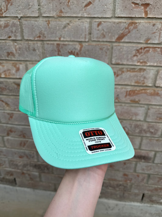 Sea foam green trucker hat