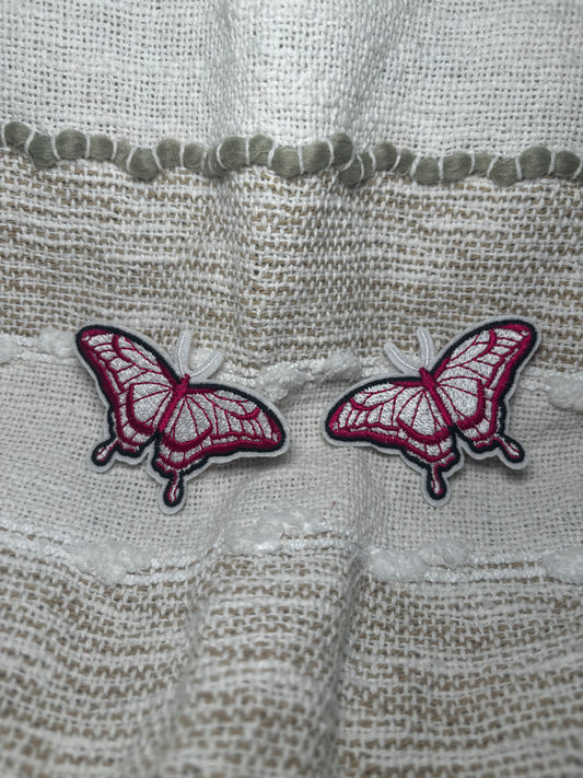Pink & white butterfly patches