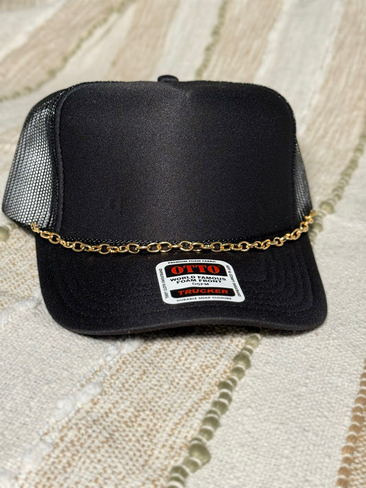 Trucker Hat Chain- Gold