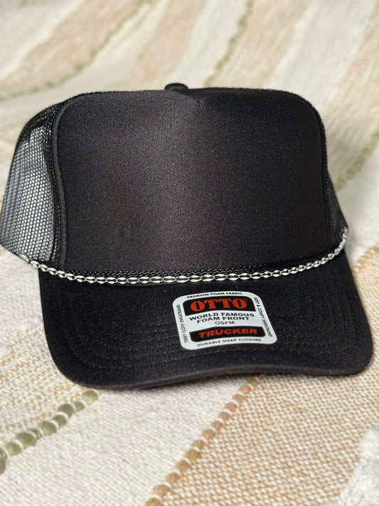 Trucker Hat Chain- Silver White