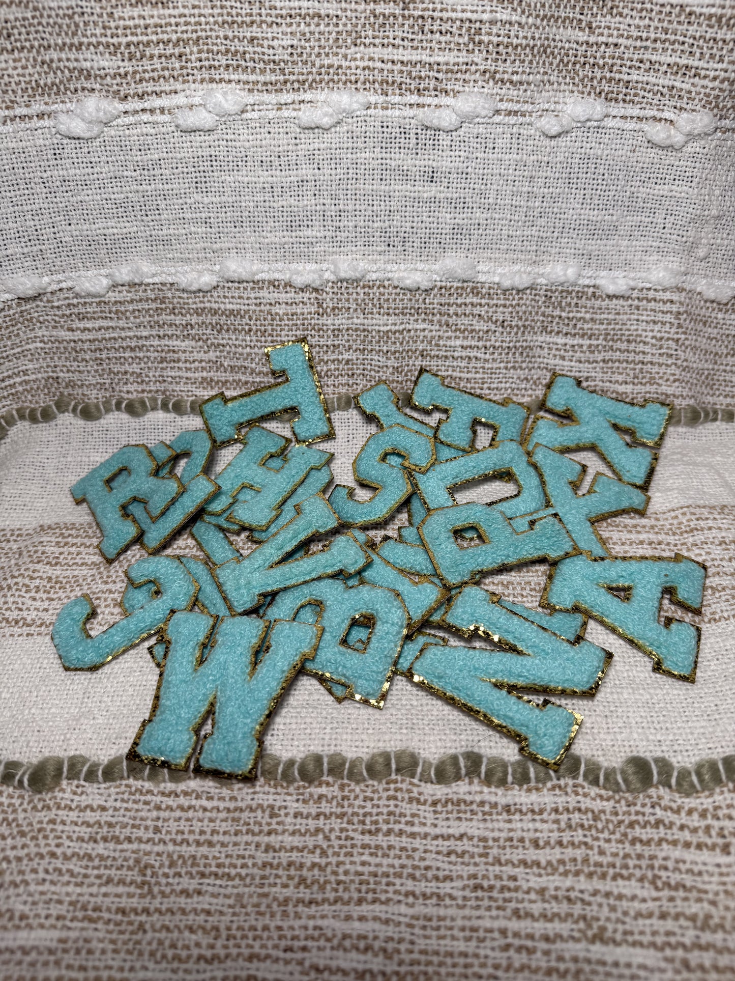 Blue Chenille Letter Patches