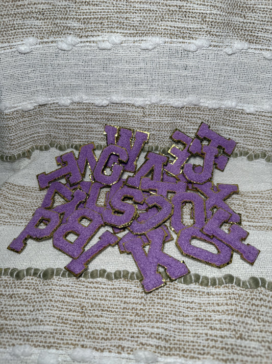 Purple Chenille Letter Patches