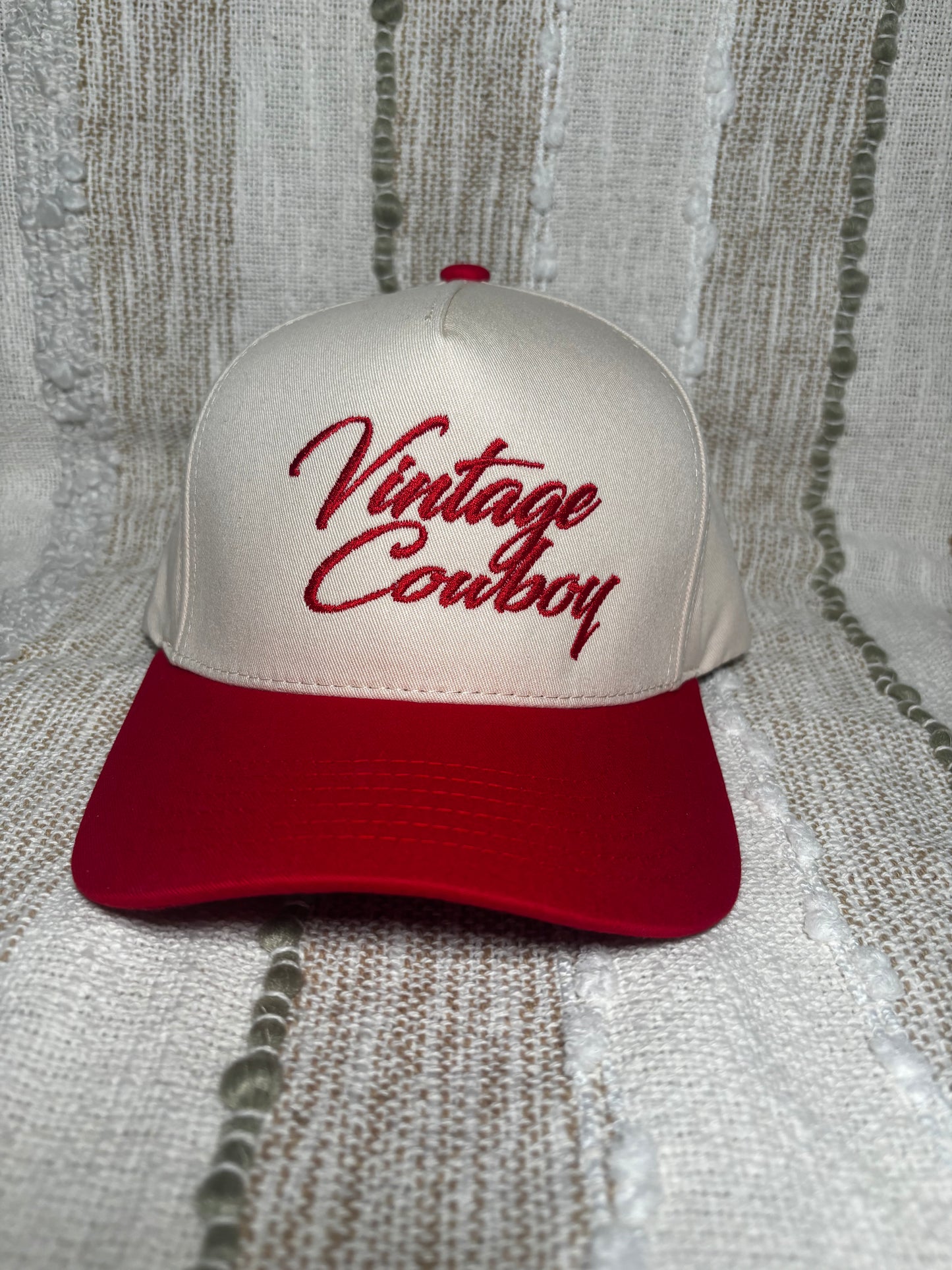 Vintage Cowboy Embroidery Two Tone Baseball Cap