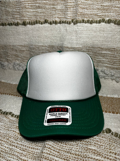 Green & White Trucker Hat