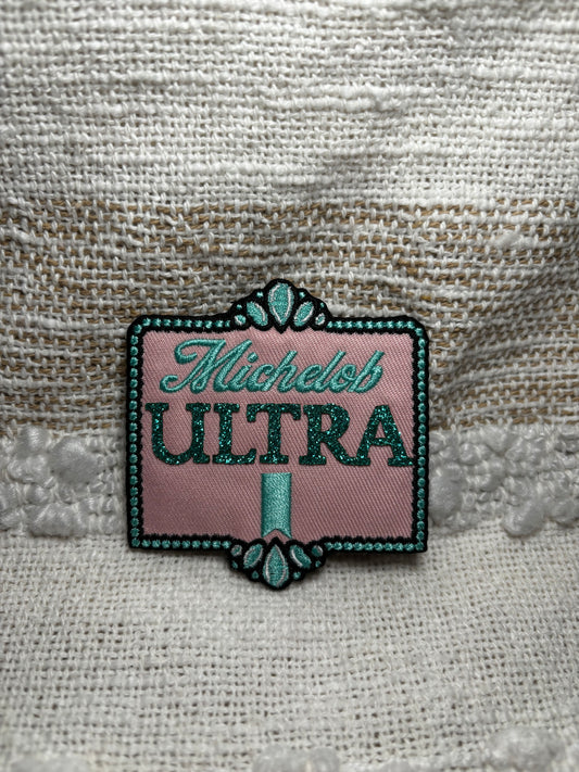 Michelob Ultra Turquoise Glitter Patch