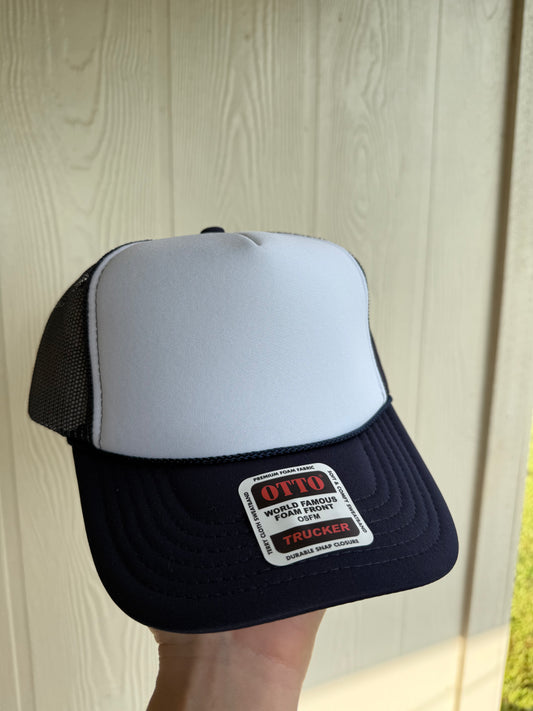 Navy & White Trucker Hat