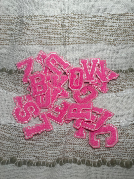 Hot Pink Letter Patches