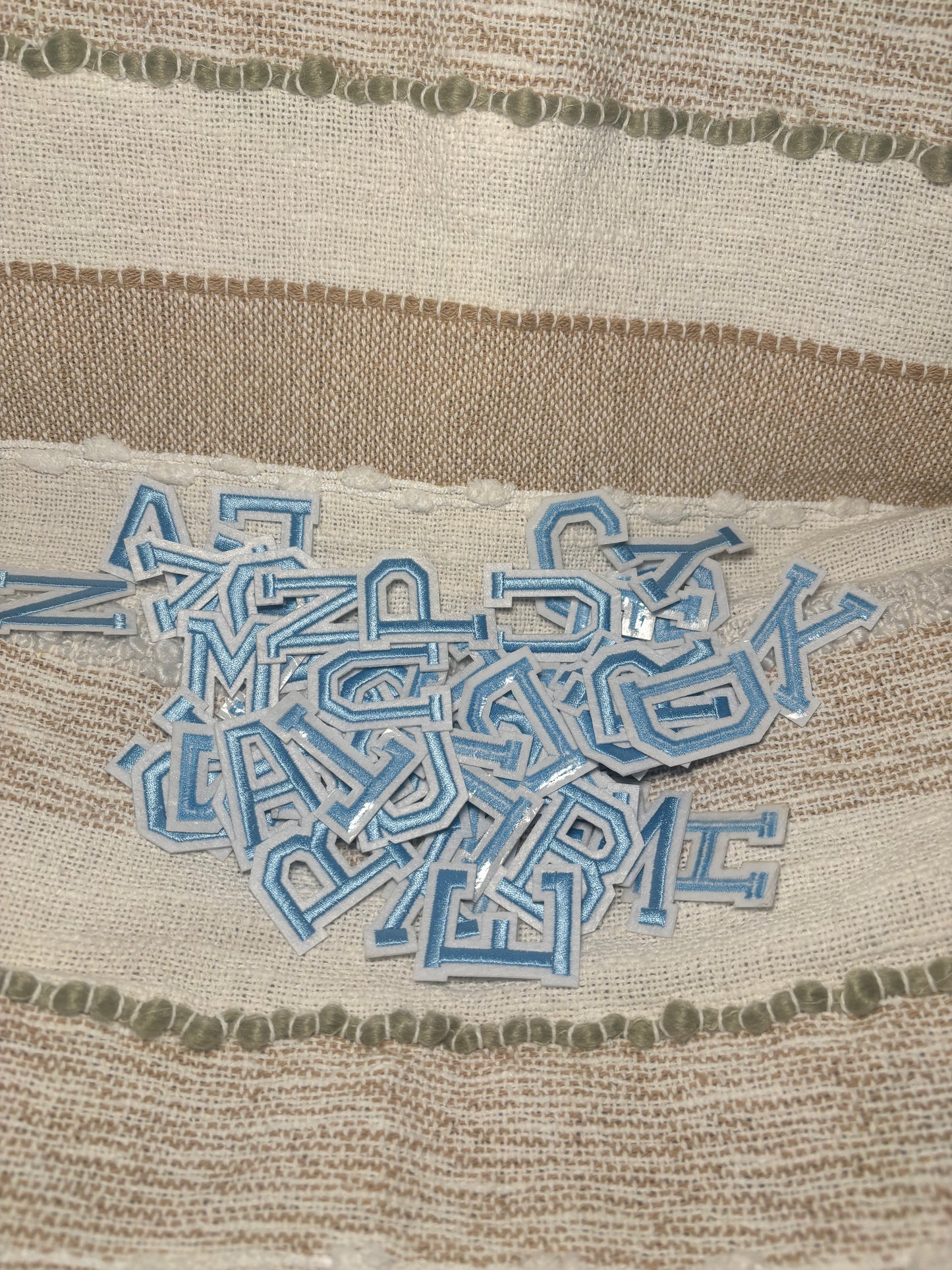 Light Blue Letter Patches
