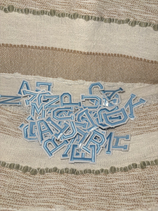 Light Blue Letter Patches