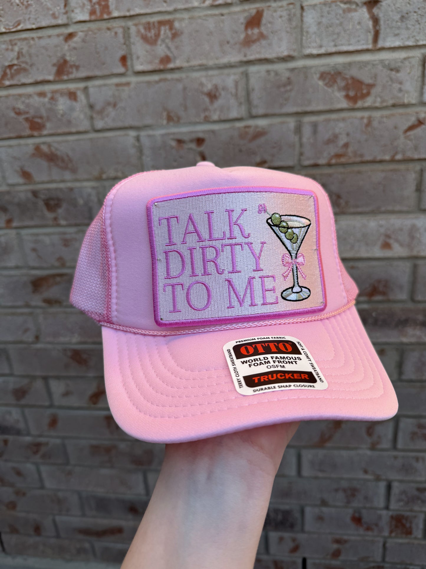 Talk to Me Dirty Light Pink Trucker Hat