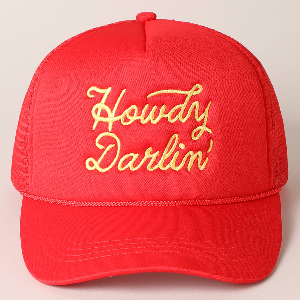 Howdy Darlin' Embroidered Mesh Back Trucker Cap