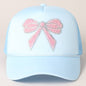 Rhinestone Bow Mesh Back Trucker Hat